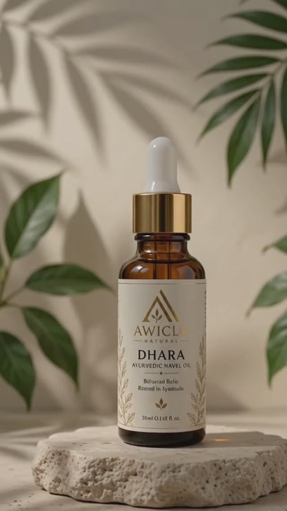 Awiclo Natural Dhara Ayurvedic Navel Oil | Pure Belly Button Oil for Digestion, Gut Health, Bloating & Daily Wellness | 30ml